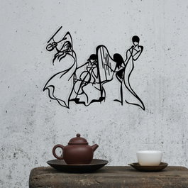 Wallity Alba S Escultura de pared de metal negra 52 x 42 cm
